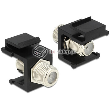 Moduł Keystone F zeński (F) - F żeński (F) 75 Ohm czarny Delock 86350
