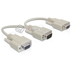 Kabel rozdzielacz VGA męski - 2x VGA żeński 20cm