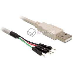 Kabel USB 2.0-A męski  wtyki pin do płyty głównej 40cm raster 2,54mm