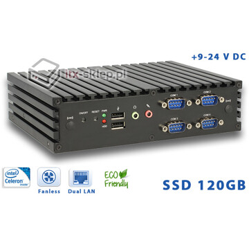 Komputer NUC Fanless Celeron N2930 1,83GHz 4GB SSD 120GB Delta-NUC4-SSD120 9-24VDC