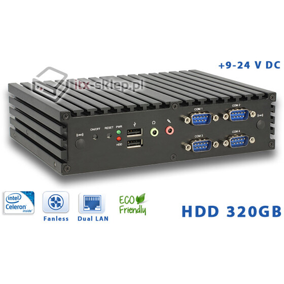 Komputer NUC Fanless Celeron N2930 1,83GHz 4GB HDD 320GB Delta-NUC4-HDD320 9-24VDC
