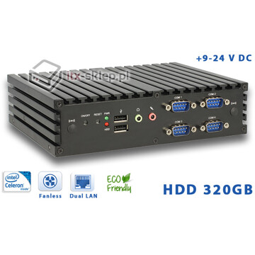 Komputer NUC Fanless Celeron N2930 1,83GHz 4GB HDD 320GB Delta-NUC4-HDD320 9-24VDC