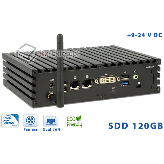 Komputer NUC Fanless Celeron N2930 1,83GHz 4GB SSD 120GB Delta-NUC4-SSD120-WiFi 9-24VDC