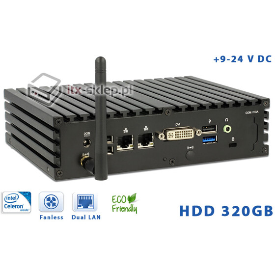 Komputer NUC Fanless Celeron N2930 1,83GHz 4GB HDD 320GB Delta-NUC4-HDD320-WiFi 9-24VDC