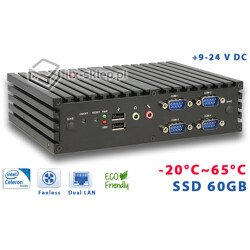 Komputer NUC Fanless Celeron N2930 1,83GHz 4GB SSD 60GB Delta-NUC4-SSD60-EXT 9-24VDC Wide Temp