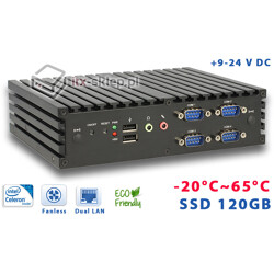 Komputer NUC Fanless Celeron N2930 1,83GHz 4GB SSD 120GB Delta-NUC4-SSD120-EXT 9-24VDC Wide Temp