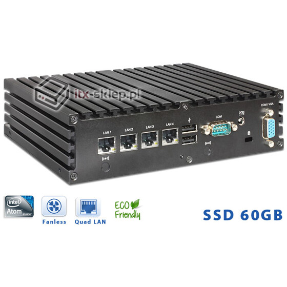 Komputer NUC Fanless Atom D525 1,80GHz 2GB SSD 60GB Delta-NUC5-SSD60 12VDC