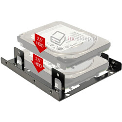 Ramka montażowa sanki HDD SSD 3.5" - 2x 2.5" Delock 18210
