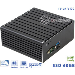 Komputer NUC Fanless Celeron N2930 1,83GHz 2xLAN 4GB SSD 60GB Delta-NUC6-SSD60-WiFi 9-24VDC