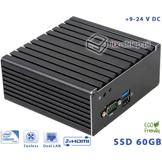 Komputer NUC Fanless Celeron N2930 1,83GHz 2xLAN 4GB SSD 60GB Delta-NUC6-SSD60-WiFi 9-24VDC