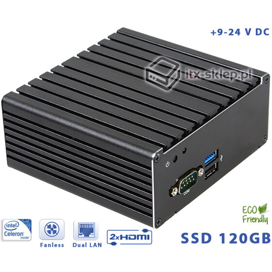 Komputer NUC Fanless Celeron N2930 1,83GHz 2xLAN 4GB SSD 120GB Delta-NUC6-SSD120-WiFi 9-24VDC