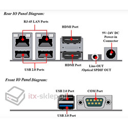Komputer NUC Fanless Celeron N2930 1,83GHz 2xLAN 4GB SSD 120GB Delta-NUC6-SSD120-WiFi 9-24VDC
