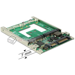 Adapter konwerter SATA 22 pin - 2x mSATA RAID do dysków mSATA w ramce montażowej Delock 62545