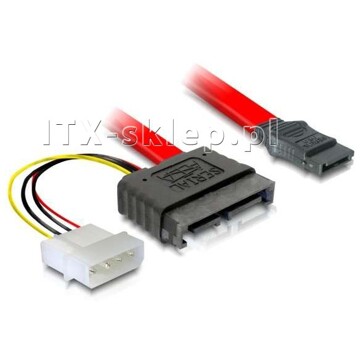Kabel SATA Slimline 6+7 męski  Sata 7 PIN Delock 84376