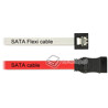Kabel SATA 6 Gb/s elastyczny FLEXI prosty 100cm biały zatrzask HTPC 83556