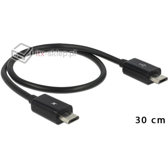 Kabel OTG micro-B męski - micro-B męski do ładowania smartfona Delock 83570