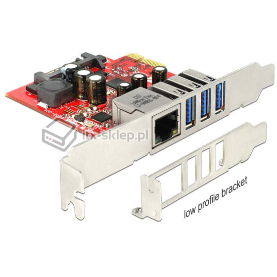 Kontroler 3xUSB 3.0 +1xLAN PCI-Express x1 NEC HQ Delock 89382