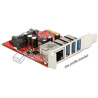 Kontroler 3xUSB 3.0 +1xLAN PCI-Express x1 NEC HQ Delock 89382