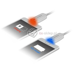 Kabel USB-A micro-B ze wskaźnikiem ładowania LED 1m 83604