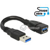 Elastyczny przedłużacz USB 3.0 A-A krótki giętki 15cm M-F Delock 83713