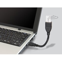 Elastyczny przedłużacz  USB 3.0 A-A krótki giętki 15cm M-F Delock 83713