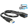 Elastyczny przedłużacz USB 3.0 A-A krótki giętki 35cm M-F Delock 83714