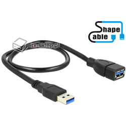 Elastyczny przedłużacz USB 3.0 A-A krótki giętki 50cm M-F Delock 83715