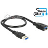 Elastyczny przedłużacz USB 3.0 A-A krótki giętki 50cm M-F Delock 83715