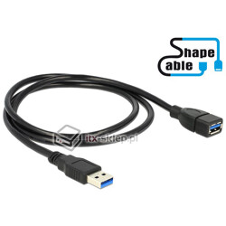 Elastyczny przedłużacz USB 3.0 A-A krótki giętki 100cm M-F Delock 83716