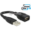 Elastyczny przedłużacz USB 2.0 A-A krótki giętki 15cm M-F Delock 83497
