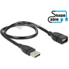 Elastyczny przedłużacz USB 2.0 A-A krótki giętki 50cm M-F Delock 83499