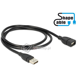 Elastyczny przedłużacz USB 2.0 A-A krótki giętki 100cm M-F Delock 83500