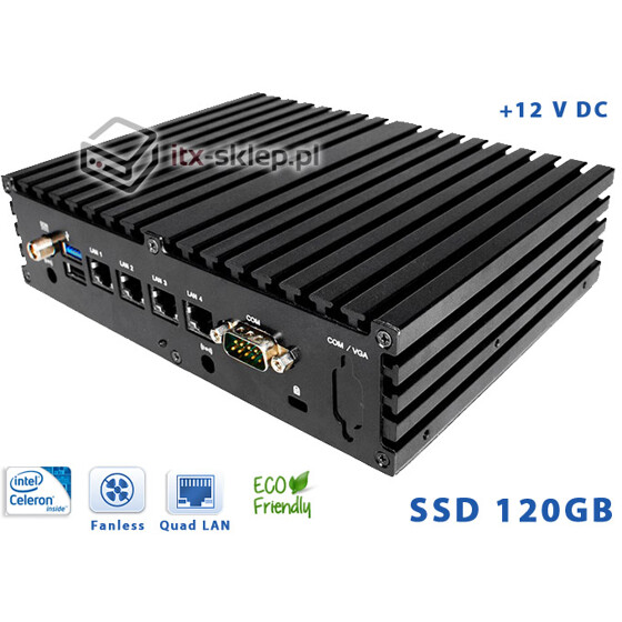 Komputer NUC Fanless Celeron J1900 1,83GHz 4GB SSD 120GB Delta-NUC8-SSD120 12VDC