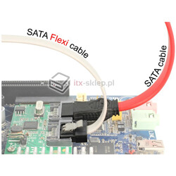 Kabel SATA 6 Gb/s elastyczny FLEXI prosty 30cm biały zatrzask HTPC 83831