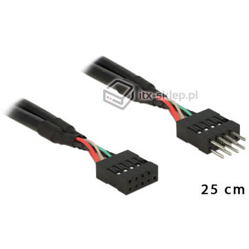 Przedłużacz USB wewnętrzny M-F 25cm