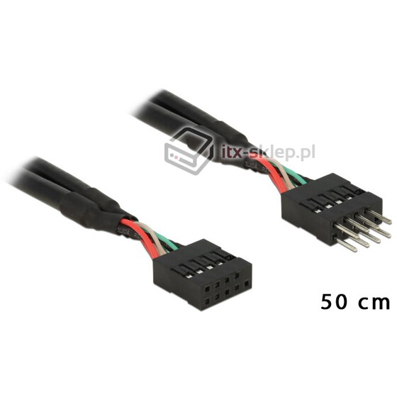Przedłużacz USB wewnętrzny M-F 50cm
