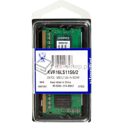 Kingston SODIMM 2GB 1600MHz DDR3 1,35V KVR16LS11S6/2