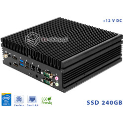 Komputer NUC Fanless Intel Core i5-4300U 1.90GHz 4GB SSD 240GB Delta-NUC9-SSD240-A 10xCOM 12VDC Intel AMT vPRO