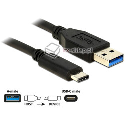 Kabel USB 3.1-A M-Typ C męsko-męski 0.5m USB 10 Gbps Delock 83869