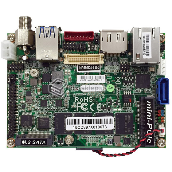 Jetway NP591D4-3150 Celeron Braswell N3150 QuadCore 1,60-2,08 GHz DDR3 1xLAN 2xRS-232 12V DC