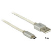 Kabel USB-A micro-B prosty elastyczny w oplocie M-F 1m Delock 83916