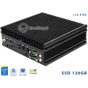 Komputer NUC Fanless Intel Core i5-4300U 1.90GHz 4GB SSD 120GB Delta-NUC9-SSD120-B 10xLAN 12VDC Intel AMT vPRO