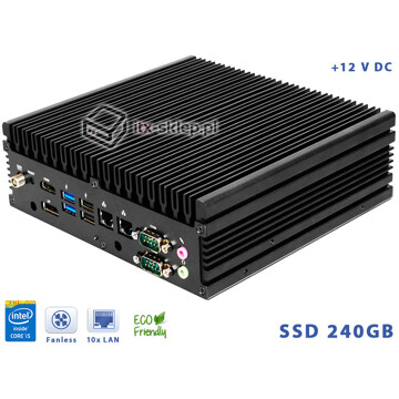 Komputer NUC Fanless Intel Core i5-4300U 1.90GHz 4GB SSD 240GB Delta-NUC9-SSD240-B 10xLAN 12VDC Intel AMT vPRO