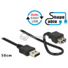 Elastyczny przedłużacz Easy-USB 2.0 A-A krótki giętki 50cm M-F Delock 83663