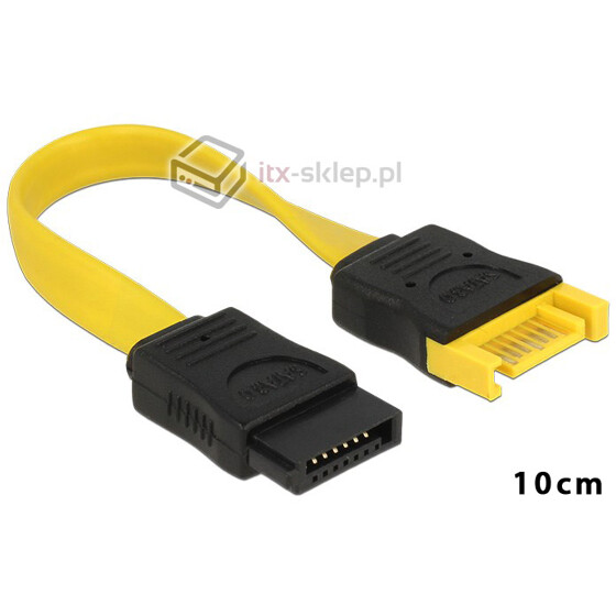 Przedłużacz SATA Data 6 Gb/s męsko-żeński 10cm Delock 83948