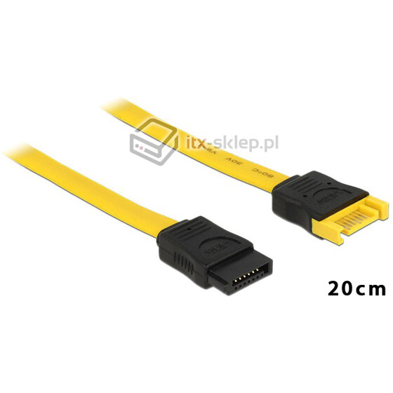 Przedłużacz SATA Data 6 Gb/s męsko-żeński 20cm Delock 83949