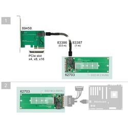 Adapter konwerter SATA 22 pin / SFF-8643 NVMe - M.2 NGFF do dysków M.2 Delock 62703
