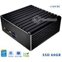Komputer NUC Fanless Celeron N3150 1,60GHz 2xLAN 4GB SSD 60GB Delta-NUC13-SSD60 12VDC