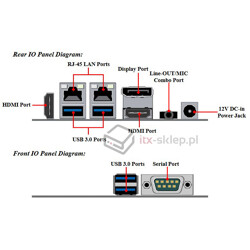 Komputer NUC Fanless Celeron N3150 1,60GHz 2xLAN 4GB SSD 60GB Delta-NUC13-SSD60 12VDC