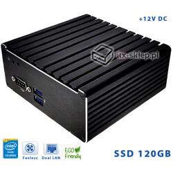 Komputer NUC Fanless Celeron N3150 1,60GHz 2xLAN 4GB SSD 120GB Delta-NUC13-SSD120 12VDC